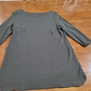 J Jill  Ponte size Med Petite short dress tunic knit shift. Gray green and black